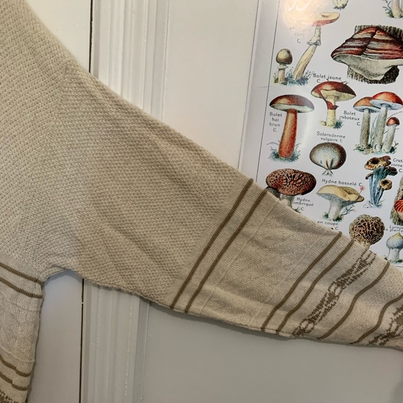 Vintage Unisex Oatmeal/Chocolate Brown Knit Oversized Sweater - Picture 4 of 7